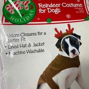 Pet Vintage Holiday  Fun Dog Reindeer Costume Entertaining Cheerful Size L. NWT